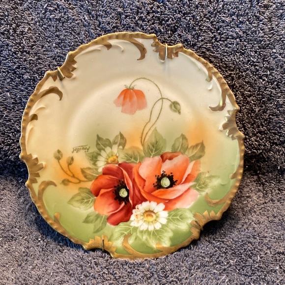 Vintage Bavaria Royal Munich Hand Painted Daisies & Poppies Signed Feuillet - Picture 2 of 15